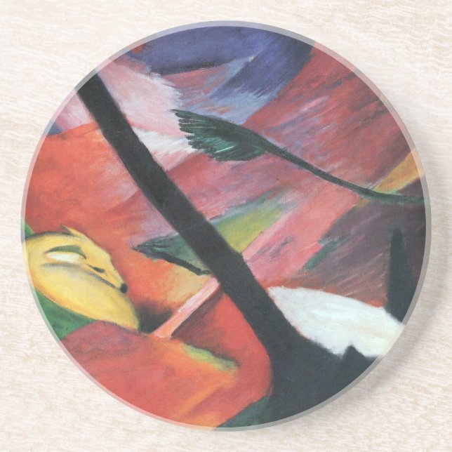 Deer in the Forest II by Franz Marc; Reh im Walde Coaster (Front)