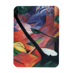 Deer in the Forest II by Franz Marc; Reh im Walde Magnet
