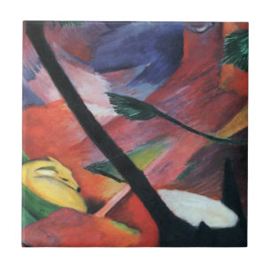 Deer in the Forest II by Franz Marc; Reh im Walde Tile