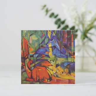 Deer in the Forest II by Franz Marc, Vintage Art Invitation