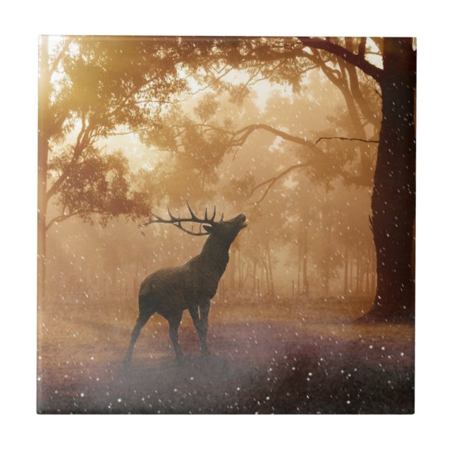 Deer In The Forest Tile (Front)