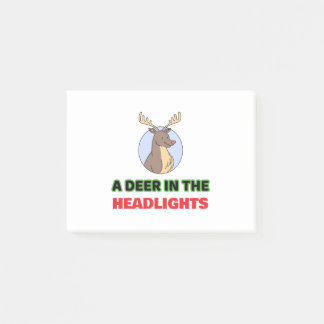 Deer in the headlights animal pun post-it notes