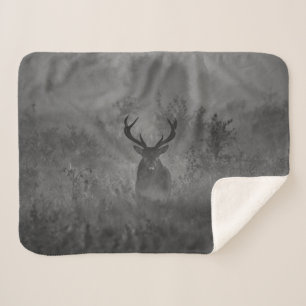 Deer In The Mist Sherpa Blanket