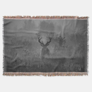 Deer In The Mist Throw Blanket