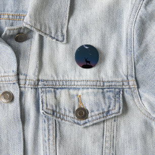 deer in the moonlight 1 inch round button