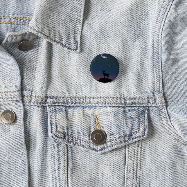 deer in the moonlight 1 inch round button (In Situ)