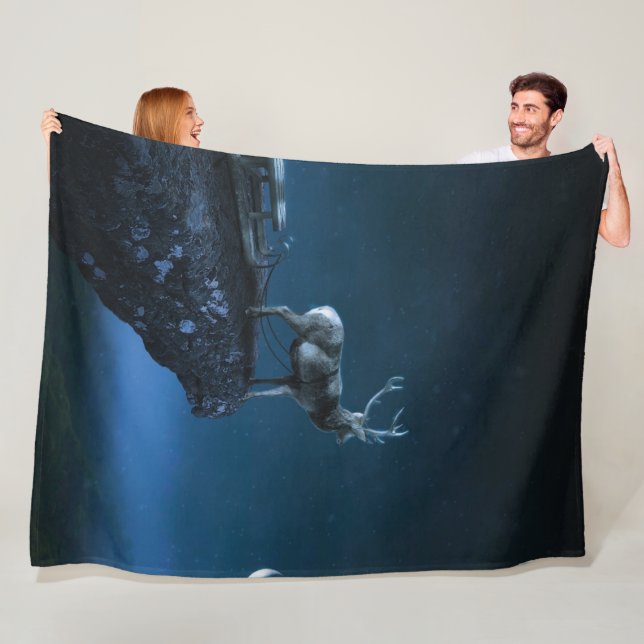 deer in the moonlight fleece blanket (In Situ)