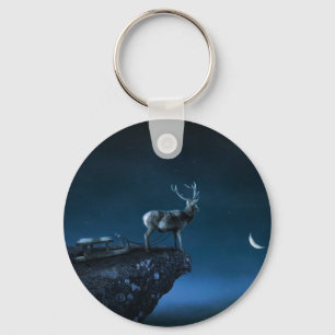 deer in the moonlight keychain