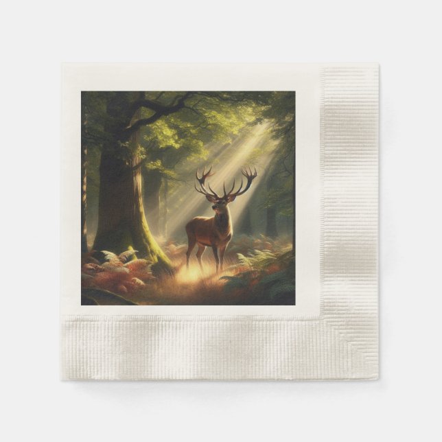 Deer in the morning forest napkin (Front)
