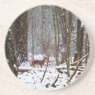 Deer in the snow fall coaster