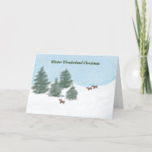 Deer in the Snow Folded Holiday Card