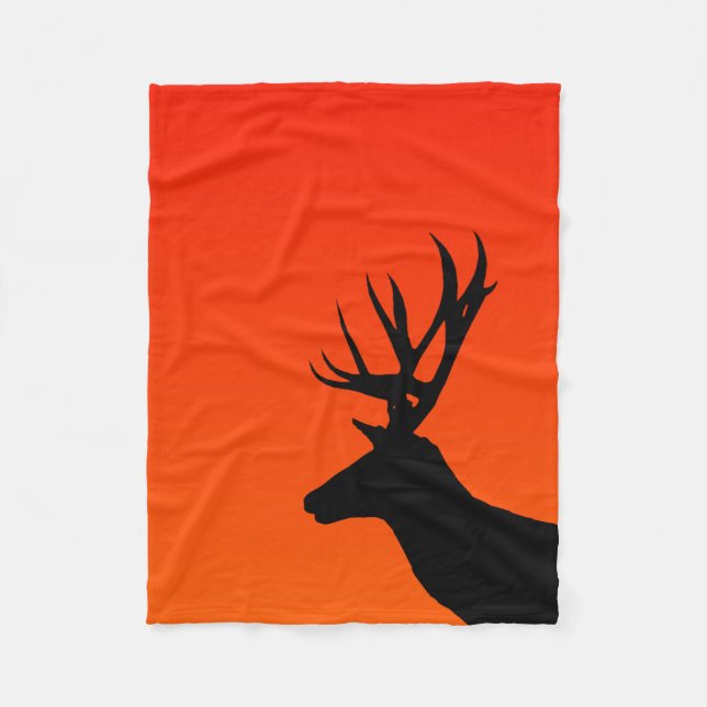 Deer in The Sunset Fleece Blanket (Front)