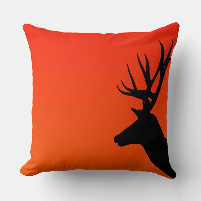Deer in The Sunset Throw Pillow (Front)
