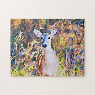 Deer in the Wild Close Up Art Puzzle