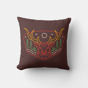 Deer in the Wilderness Throw Pillow