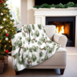 Deer in the Woods Evergreen Fleece Blanket<br><div class="desc">This blanket features gorgeous evergreen tree with deer.</div>