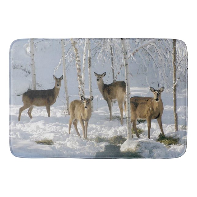 Deer in Winter Bath Mat (Front)