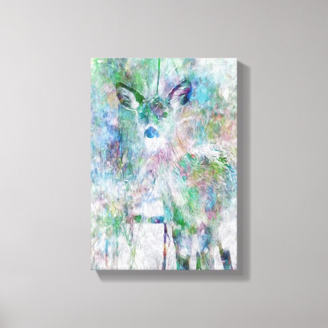 Deer In Winter Canvas Print (Front)