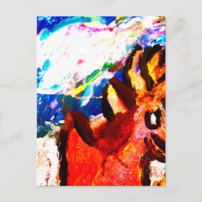 Deer in winter  postcard (Front)