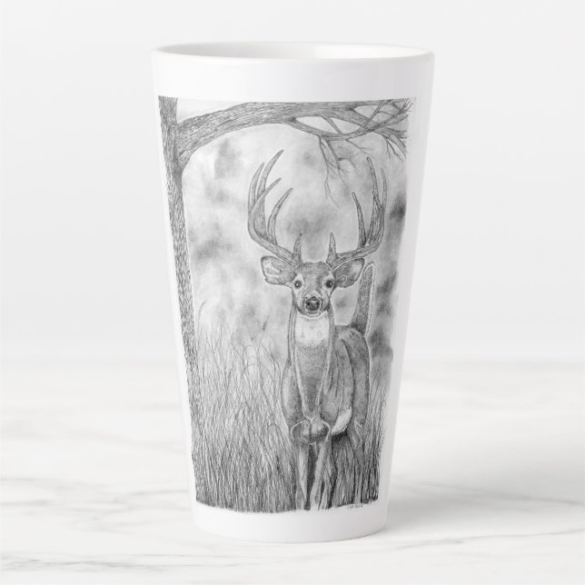 Deer in Woods Latte Mug (Front)