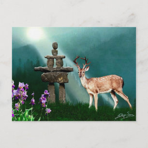 DEER & INUKSHUK Collection Postcard