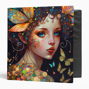 Deer Lady Fantasy Art 3 Ring Binder