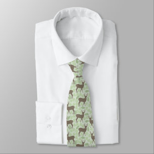 Deer leaf nature pattern tie