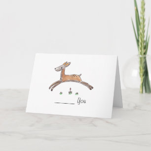 Deer Leaping Greeting Card - Plantinski