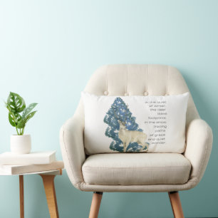 Deer Leave Footprints In The Snow Lumbar Pillow