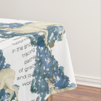 Deer Leave Footprints In The Snow Tablecloth