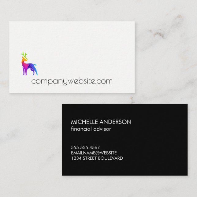 Deer Logo | Colourful Business Card (Front/Back)