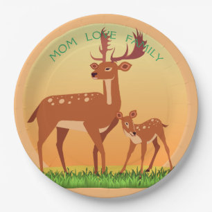 Deer Love Paper Plate