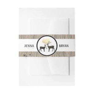 Deer Love Woodland Deer Wedding Custom Invitation Belly Band