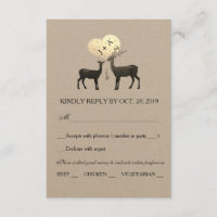 Deer Love Woodland Winter Mariage de automne RSVP