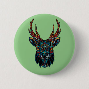 Deer Mandala  2 Inch Round Button