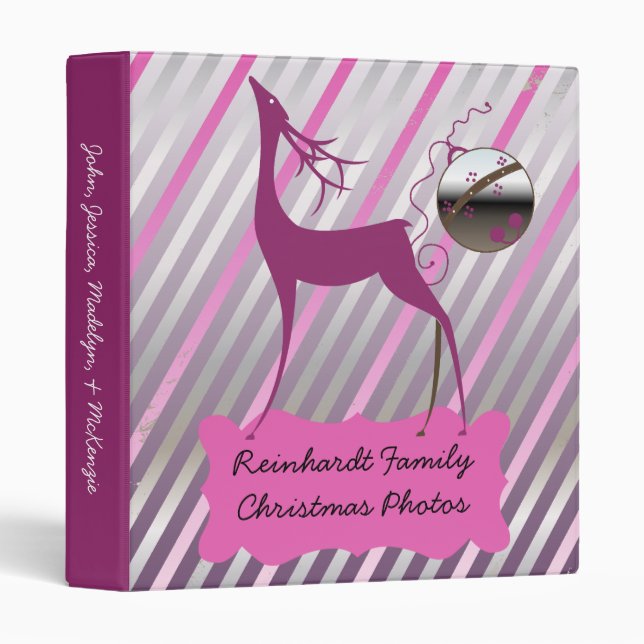 Deer Merry and Bright Holiday Custom Binder (Front/Spine)