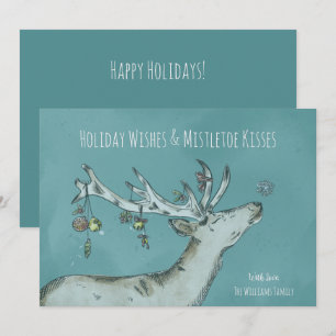 Deer Mistletoe Holiday Card