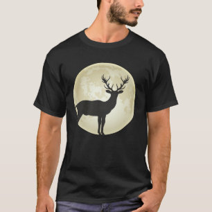 Deer Moon Antler Roe Stag and Forest animal T-Shirt