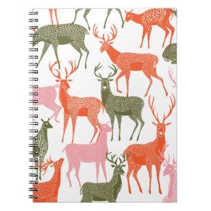 Deer Motif: Decorative Seamless Pattern Notebook