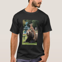 "Deer on Bear Head – Playful Nature Tee"