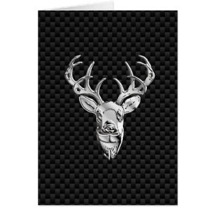 Deer on Carbon Fibre Style Print