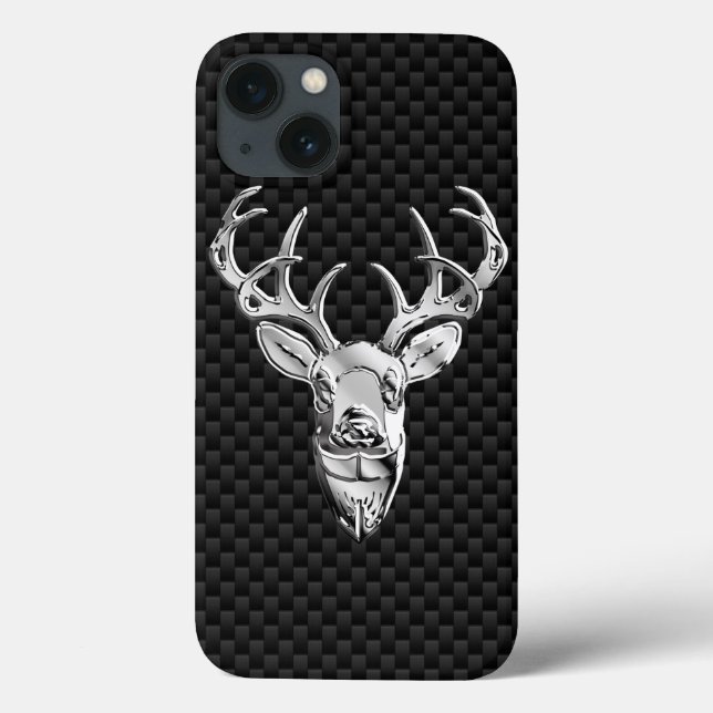Deer on Carbon Fibre Style Print Case-Mate iPhone Case (Back)