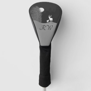 Deer on Moon Lit Hill Personal Golf Head Cover