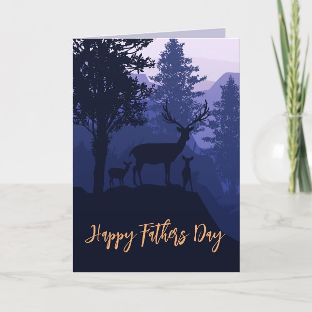 DEER ON MOUNTAIN TOP FATHER'S DAY CARD (Front)