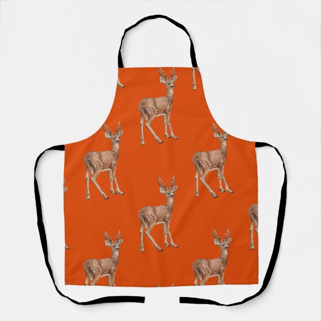 Deer on red apron (Front)