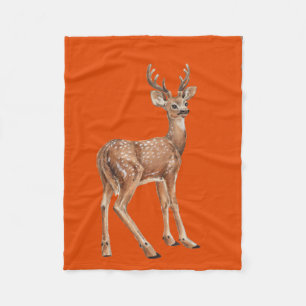 Deer on red fleece blanket