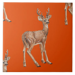 Deer on red tile