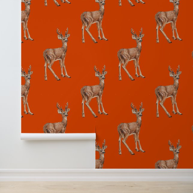 Deer on red wallpaper (Application)