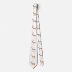 Deer on retro wooden background tie