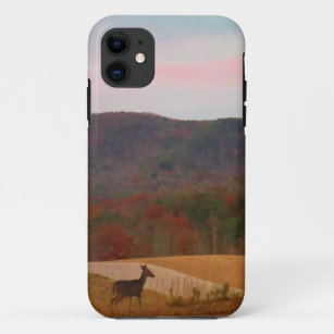 Deer on sunset golf course iPhone 11 case